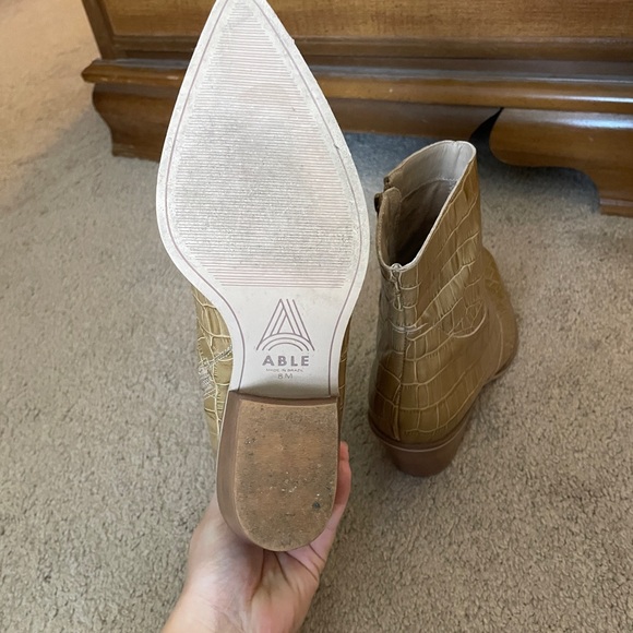 ABLE Croc Leather Booties - Picture 4 of 5